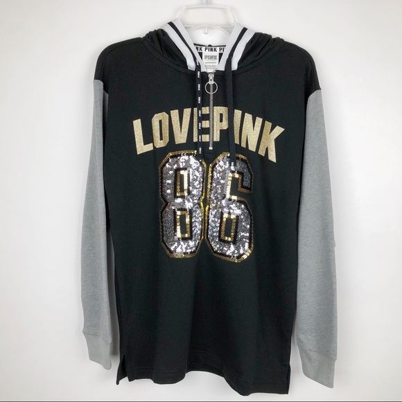 👍SOLD👍VS PINK SEQUIN BLING CAMPUS TUNIC PULLOVER - Picture 2 of 8